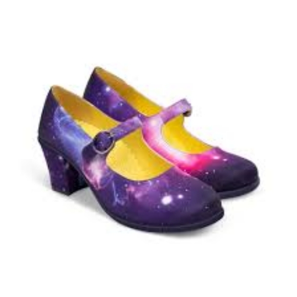Hot ChocolateChocolaticas Nebula Mid Heels sz 9 Mary Janes - Picture 1 of 6